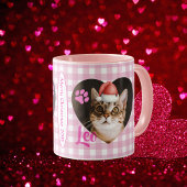 Create Your Cat 2 Photo Cute Typography Christmas Tasse