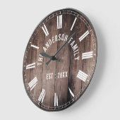 Create Your Custom Family Name Rustic Farmhouse Große Wanduhr (Winkel)