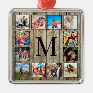 Create Your Custom Photo Collage Rustic Farmhouse Ornament Aus Metall