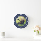 Create Your Custom Photo Modern Minimal Blue Runde Wanduhr (Zuhause)
