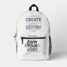 Create Your Destiny & Own Your Story Motivational  Bedruckter Rucksack