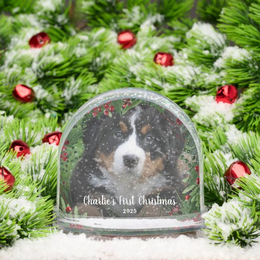 Create your Dog's First Christmas photo Schneekugeln (Weihnachten)
