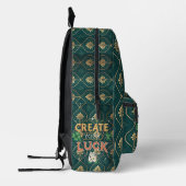 Create Your Luck – Elegant Green & Gold Motivation Bedruckter Rucksack (Links)