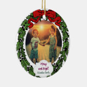 Create your Merry and Bright family christmas Keramik Ornament (Rechts)