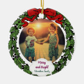 Create your Merry and Bright family christmas Keramik Ornament (Vorne)