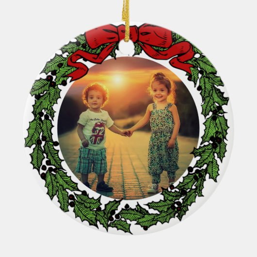 Create your Merry and Bright family christmas Keramik Ornament (Hinten)