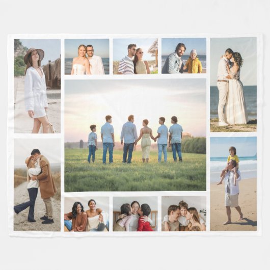 Create Your Own 11 Photo Collage  Fleecedecke (Vorderseite (Horizontal))