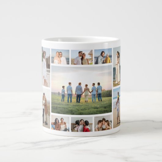 Create Your Own 11 Photo Collage Jumbo-Tasse (Vorderseite)
