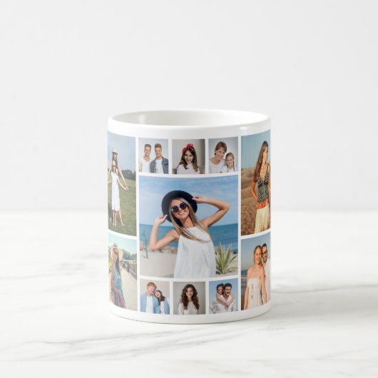 Create Your Own 11 Photo Collage Kaffeetasse (Mittel)