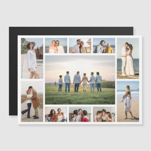 Create Your Own 11 Photo Collage Magnetic Card Magnetkarte (Vorne/Hinten)