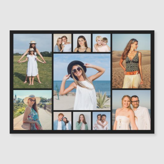 Create Your Own 11 Photo Collage Magnetic Card Magnetkarte (Vorderseite)