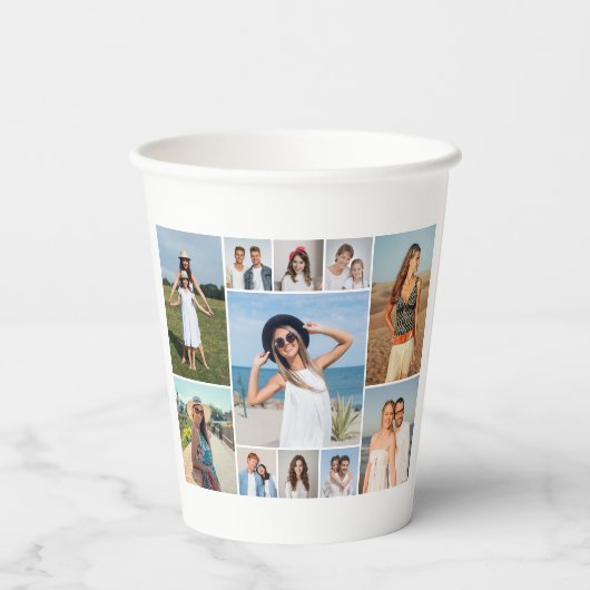 Create Your Own 11 Photo Collage Pappbecher (Rückseite)
