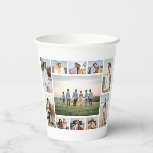 Create Your Own 11 Photo Collage Pappbecher (Rückseite)