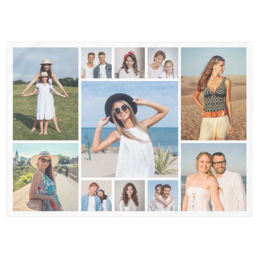 Create Your Own 11 Photo Collage Tischdecke (Vorderseite (Horizontal))
