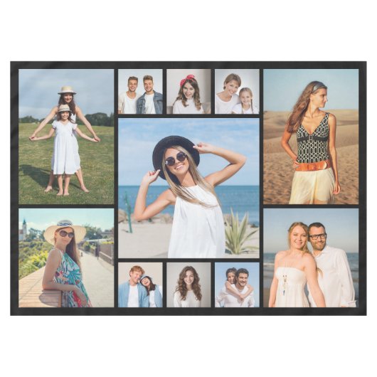 Create Your Own 11 Photo Collage Tischdecke (Vorderseite (Horizontal))