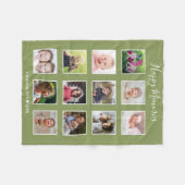 Create Your Own 12 Family Photo Collage Green   Fleecedecke (Vorderseite (Horizontal))