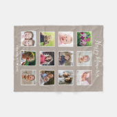 Create Your Own 12 Family Photo Collage Taupe Fleecedecke (Vorderseite (Horizontal))