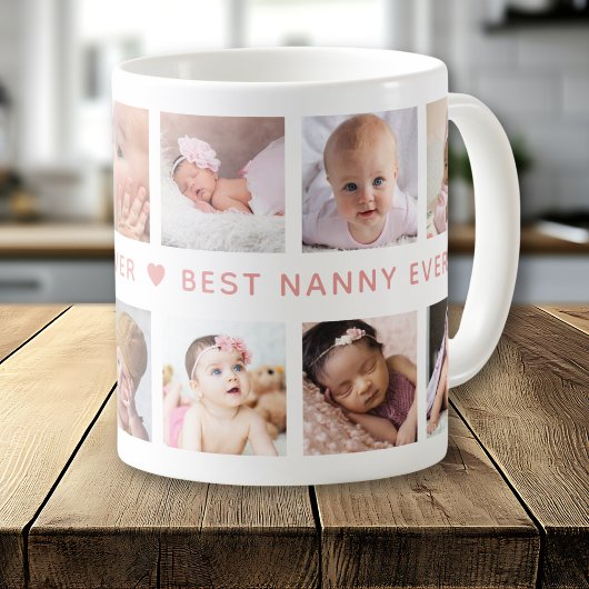 Create Your Own 12 Photo Collage Best Nanny Ever  Kaffeetasse
