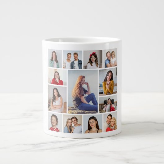 Create Your Own 13 Photo Collage Jumbo-Tasse (Vorderseite)