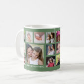 Create Your Own 18 Family Photo Collage Green Kaffeetasse (Vorderseite Links)