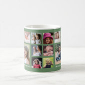 Create Your Own 18 Family Photo Collage Green Kaffeetasse (Mittel)