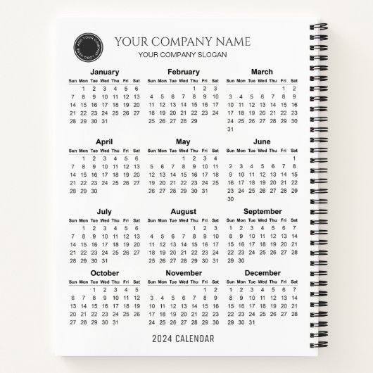 Create Your Own 2024 Company Calendar | Notebook Notizblock (Rückseite)