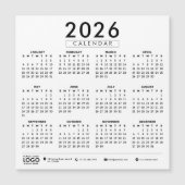 Create Your Own 2026 Business Logo Calendar Magnetkarte (Vorderseite)