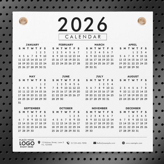 Create Your Own 2026 Business Logo Calendar Magnetkarte