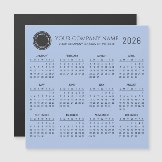 Create Your Own 2026 Company Calendar | Magnet (Vorne/Hinten)