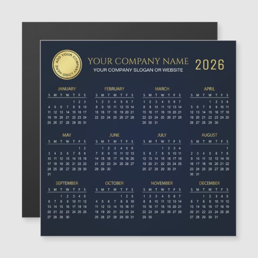 Create Your Own 2026 Company Calendar | Magnet (Vorne/Hinten)