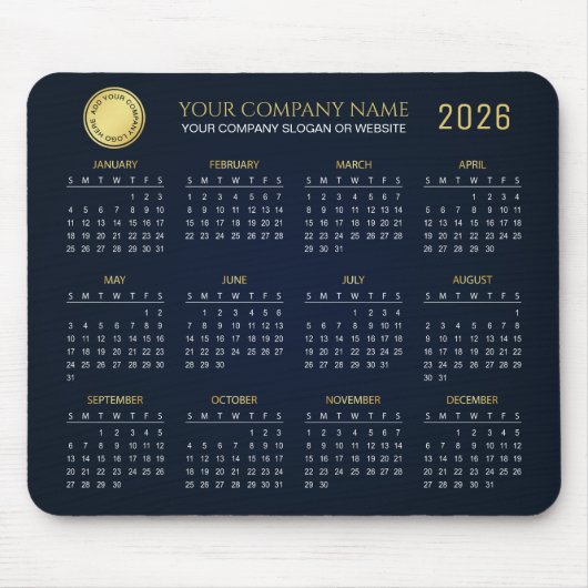 Create Your Own 2026 Company Calendar |  Mousepad (Vorne)
