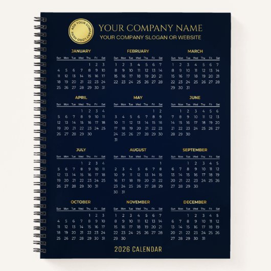 Create Your Own 2026 Company Calendar | Notizblock (Vorderseite)