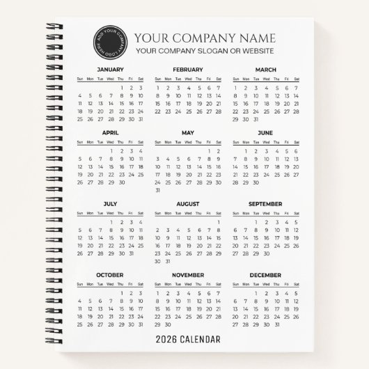 Create Your Own 2026 Company Calendar |  Notizblock (Vorderseite)
