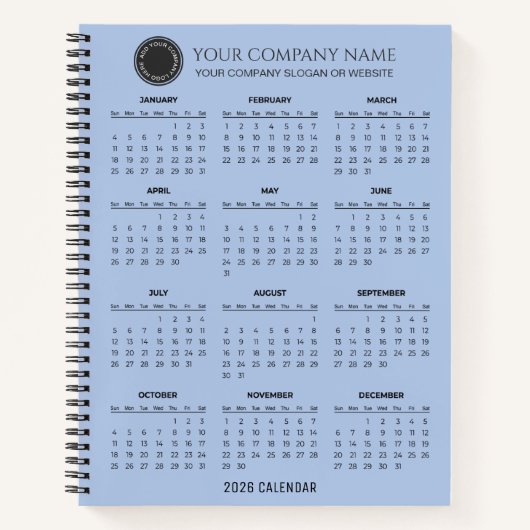 Create Your Own 2026 Company Calendar |  Notizblock (Vorderseite)