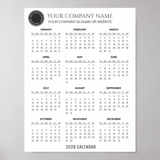 Create Your Own 2026 Company Calendar |  Poster (Vorne)