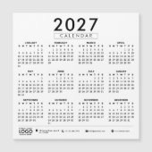 Create Your Own 2027 Business Logo Calendar Magnetkarte (Vorderseite)