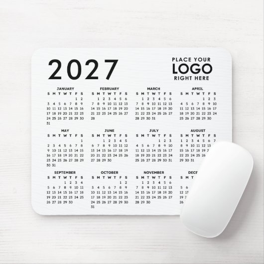 Create Your Own 2027 Business Logo Calendar Mousepad (Mit Mouse)
