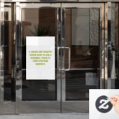 Create Your Own 20" x 30" Rectangular Window Cling Fensteraufkleber (Büro Tür)