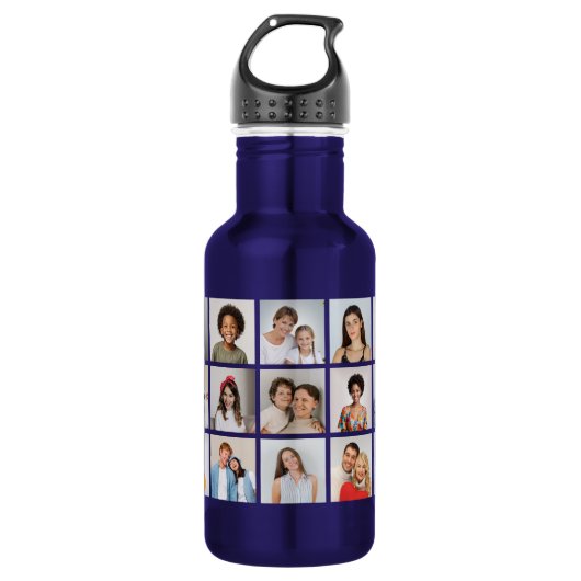 Create Your Own 21 Photo Collage  Edelstahlflasche (Vorderseite)
