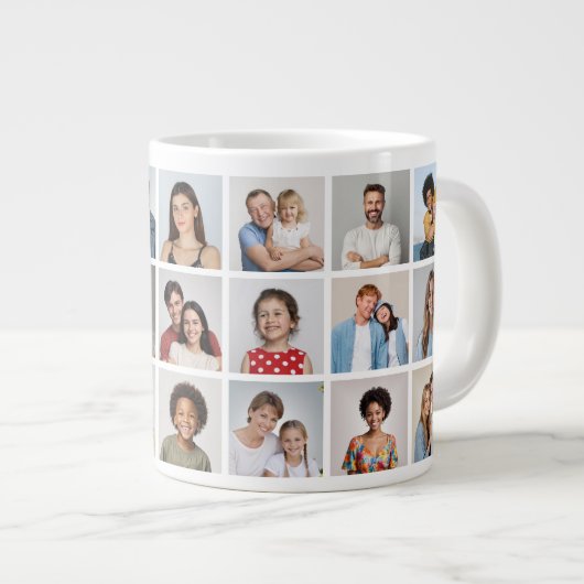 Create Your Own 21 Photo Collage  Jumbo-Tasse (Vorderseite Rechts)