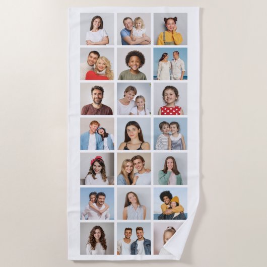 Create Your Own 21 Photo Collage  Strandtuch (Vorderseite)