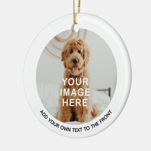 Create Your Own 2-Photo Custom Text Christmas Keramik Ornament (Links)