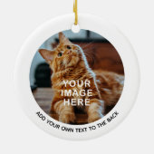 Create Your Own 2-Photo Custom Text Christmas Keramik Ornament (Hinten)