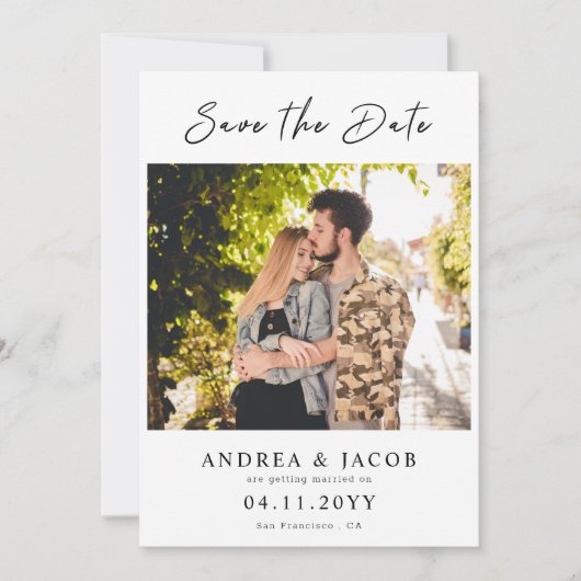 Create Your Own 2 Photo Wedding Save the Date Card (Vorderseite)