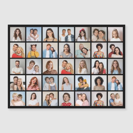 Create Your Own 35 Photo Collage Magnetic Card Magnetkarte (Vorderseite)