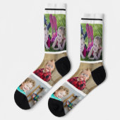 Create Your Own 3 Family Kids Photo Collage  White Socken (Linkes Detail)