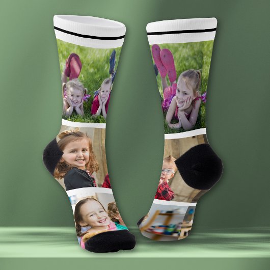 Create Your Own 3 Family Kids Photo Collage  White Socken