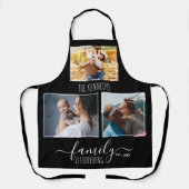 Create Your Own 3 Photo Family Quote Name Black Schürze (Vorderseite)