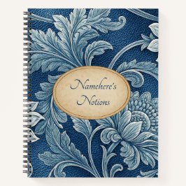 Create Your Own 3D Blue Embossed Vintage Floral Notizblock