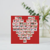 Create Your Own 44 Photo Collage Red Heart Karte (Stehend Vorderseite)